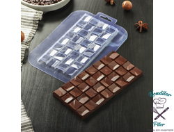 Форма для шоколада и конфет «Плитка Тринити», 17×8,5×1 см, цвет прозрачный
