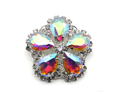 ПУГОВИЦЫ ДЕКОРАТИВНЫЕ СО СТРАЗАМИ, 34 мм. 50 шт. РК-00063. Цвет: аквамарин