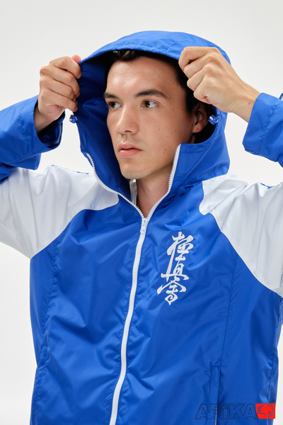 APIKA ветрозащитный тренировочный спортивный костюм ярко-синий с белым