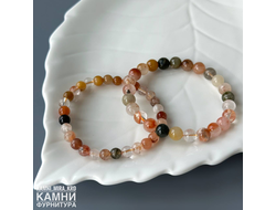 Браслет из цветного кварца, шары 6,2/7,8-8 мм, цена за штуку