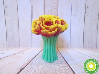 Тюльпаны 3D, форма для мыла силиконовая