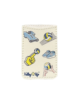 Чехол для пластиковой карты белый со стикерами