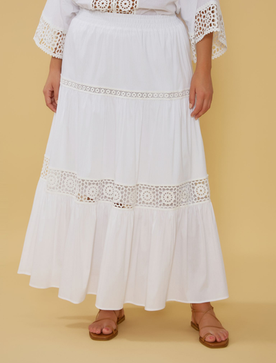 Юбка макси с шитьем