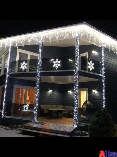 Бахрома 3*0.6 м БЕЛЫЙ ХОЛОДНЫЙ, постоянное свечение IP 65, резина