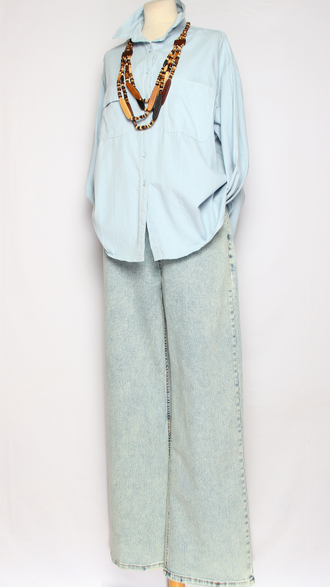 Джинсы "ТРУБЫ РЕЗИНКА" 21037 св.голубые р.31,33,34