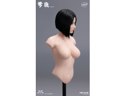 Женская голова (скульпт) с черными волосами и подвижными глазами - 1/6 scale Female Head Sculpt with Movable Eyes (YMT107B) - YMTOYS