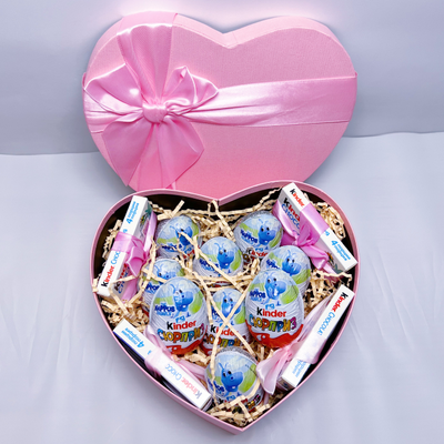 Подарочная коробка большое сердце розовое