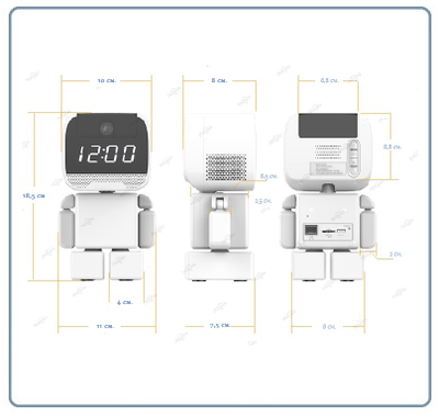 DE-WMrobot-clock Видеоняня WiFi-LAN видеокамера моторизированная с DVR, HD 960 p (cam360)