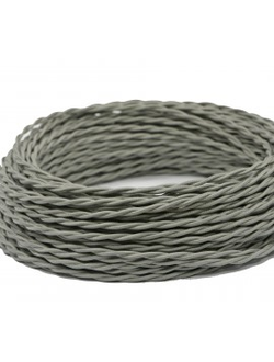 Провод витой в ретро стиле ПРВ 3х4 серый