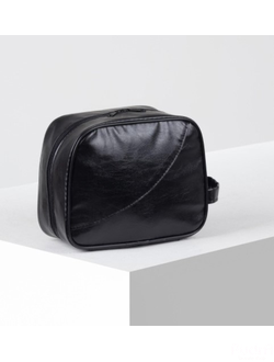 Косметичка дорожная, отдел на молнии, цвет чёрный