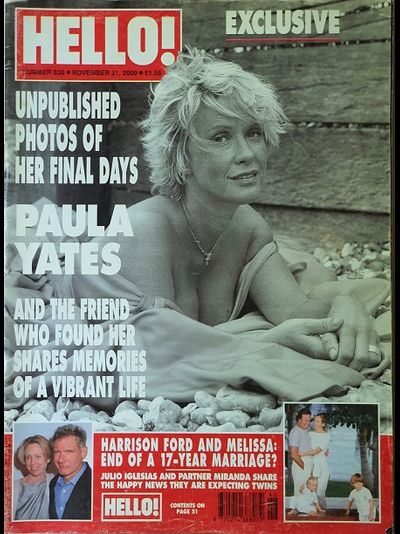 HELLO! Magazine Issue 638 21 November 2000 Paula Yates, Harrison Ford, Иностранные журналы,Intpress