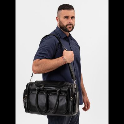 Кожаная дорожная сумка Bufaloro black (арт. 4012-01)