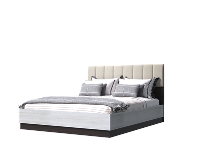 Кровать АДЕЛЬ 1,6 с настилом и мягкой накладкой Венге-Лоредо