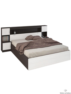 Бася (Басса) КР 552 кровать с закроватным модулем Белфорт/Венге (с настилом)