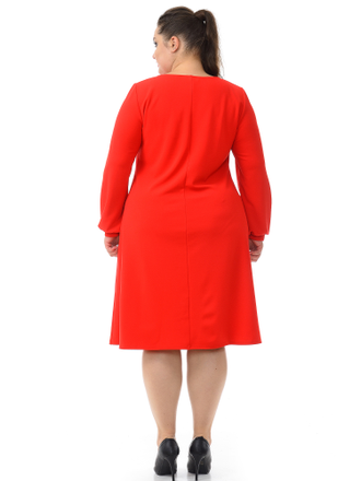 Платье А-силуэта из крепа ЛТ 2128906 -красный (48-78).