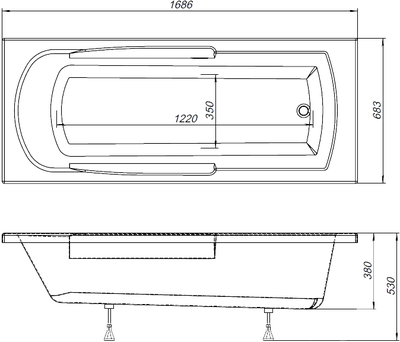 Акриловая ванна Aquanet Extra 170x70