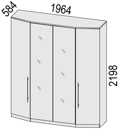 Шкаф Роксана-2 4-х дверный