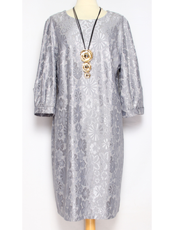 Платье"Кружевное" укороченное серое р.52,56
