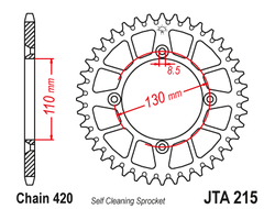 Звезда ведомая алюминиевая JT JTA215.52 (JTA215-52) (A215-52) для Honda