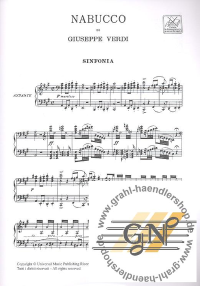 Verdi. Nabucco Klavierauszug (it) broschiert