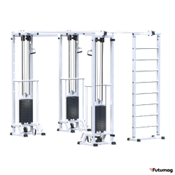 Блочный кинезиотренажер Биотонус-3+шведская стенка AR087 3х2400