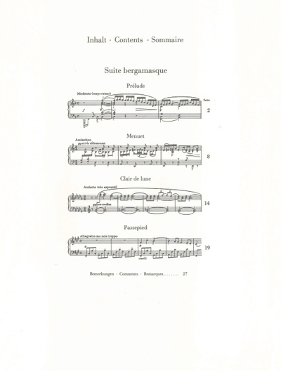 Дебюсси. Бергамасская сюита для фортепиано