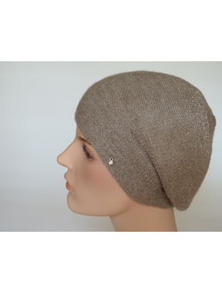 Бежевый берет из альпака и шелка Vizio Италия 7000 фото