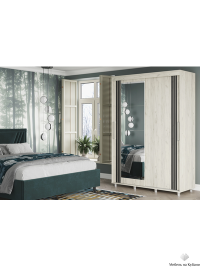 Форест 1.5 м шкаф-купе  Дуб крафт белый
