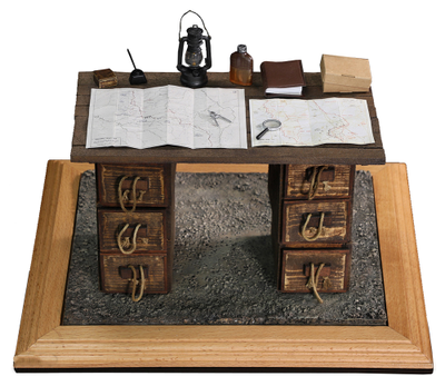 Полевой офицерский стол времен Первой Мировой - Коллекционная ДИОРАМА 1/6 WW1 War Desk Diorama Set (E60062) - DID