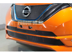 Защита радиатора Nissan Note 2016-2020 black низ (Японская сборка)