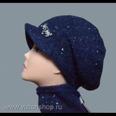 Кепка зимняя женская  Vizio Италия 6157 синяя