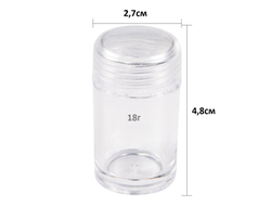 Набор пластиковых баночек/контейнеров для хранения бисера 2.7*4.8см - 8 штук.