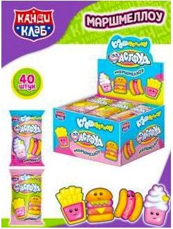 Маршмеллоу "Крашмеллоу Фастфуд" 9г*40шт*12 бл.