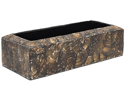 Кашпо Baq Design Oceana cracked pearl table planter rectangle black brown (55 см) с отделкой раковинами устриц