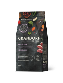 Grandorf Fresh сухой корм для собак мелких пород с уткой и бататом, 1 кг