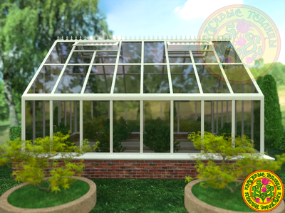 Теплица в классическом английском стиле ЛАНКАСТЕР Профиль из алюминиевого сплава окрашенный в белый