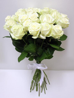 Букет из 21 розы 60см "Белое искушение"