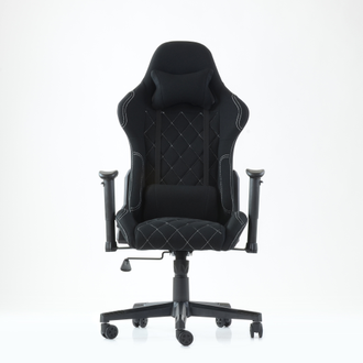 Игровое кресло K-51,  черная ткань черные вставки, реклайнер  BR