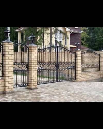 Красивые откатные кованые ворота KOV1504