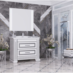 Мебель для ванной Opadiris Оникс 100 белый глянцевый с серебряной патиной