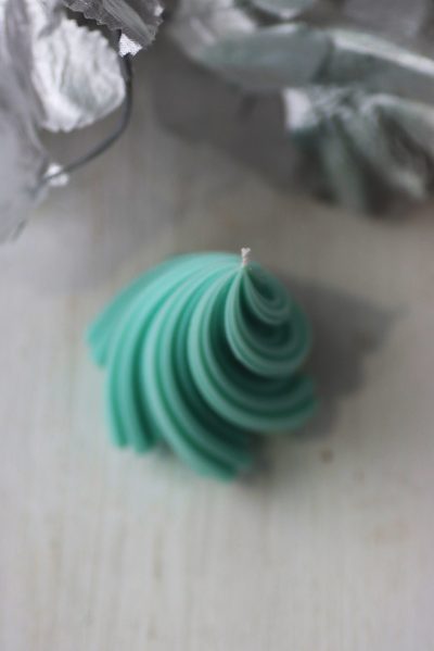 Свеча "Спираль" Бирюза (новогодняя)