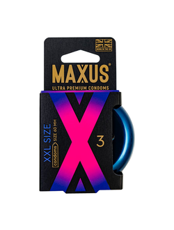 0901-069 Презервативы Maxus XXL, латекс, увеличенный размер 3 шт.