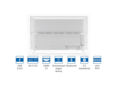 Телевизор KIVI 43U750NW 43", Smart, Google ATV, 4K UHD  Белый