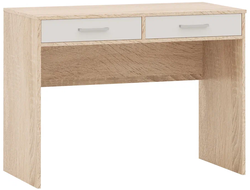 Стелс Стол письменный 100 см 2 ящ, белый, дуб сонома