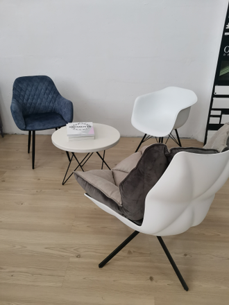 Вращающееся кресло DC-1565D Grey (Серый) на металлических ножках для дома и офиса