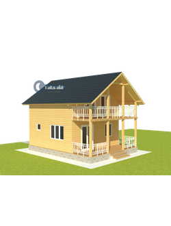 Д-18 ДАЧНЫЙ ДОМ ИЗ БРУСА:ГАБАРИТНЫЕ РАЗМЕРЫ: (8Х6М), ОБЩАЯ ПЛОЩАДЬ: 96М²