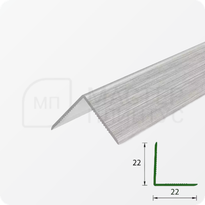 УГОЛ ДЕКОРАТИВНЫЙ 10Х10 УП 01-27.2700.501Л СЕРЕБРО (матовый)