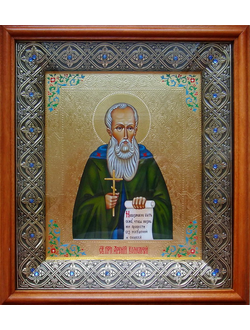 Арсений Комельский, Вологодский, преподобный. Рукописная икона 17,5х21см в киоте.