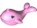 Whale with Dark Turquoise Eyes Pattern, Bright Pink (49518pb01 / 6259888)