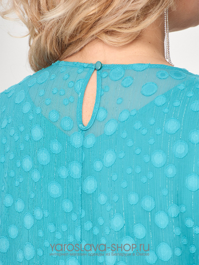 Нарядное шифоновое платье бирюзового цвета